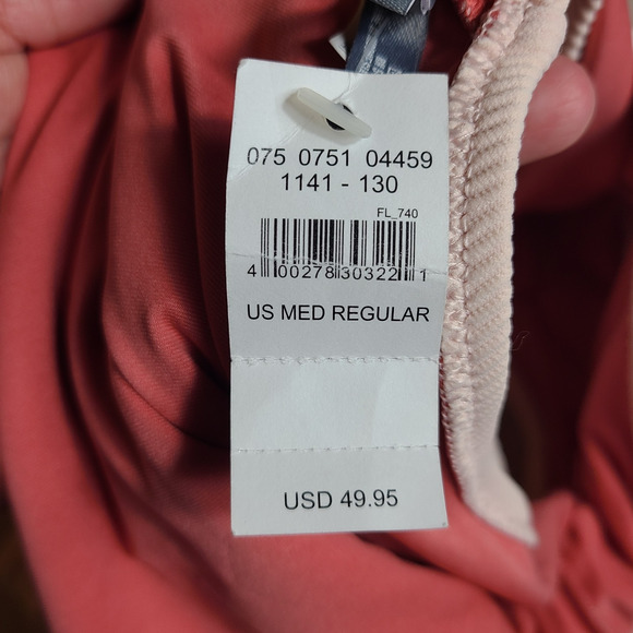 NWT Aerie One Piece Swimsuit Pale Pink Textured Ribbed Halter Neck Size M - Picture 4 of 15